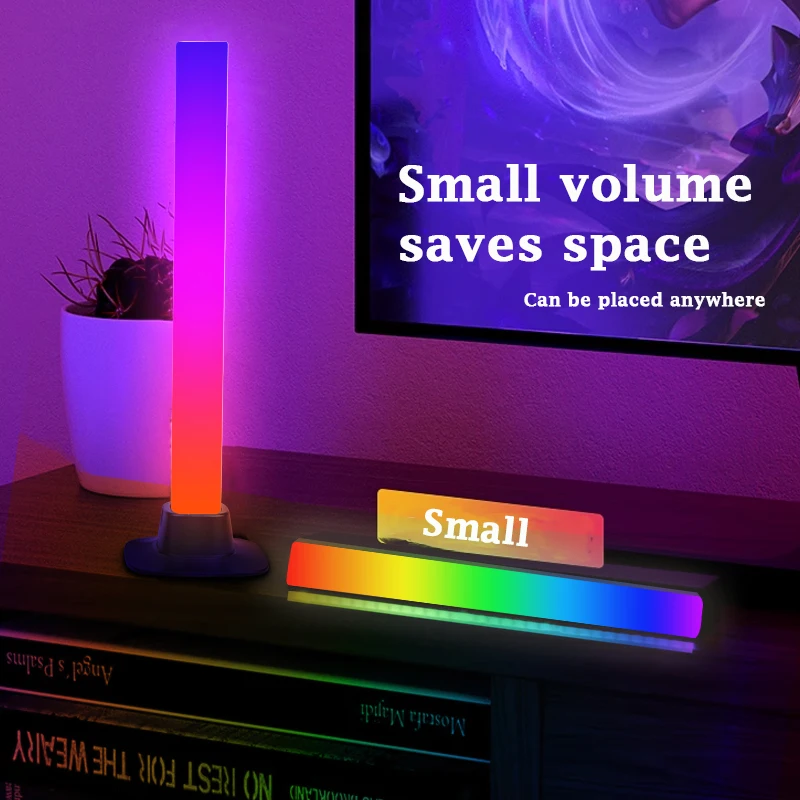 RGB Smart LED Light Bar Лампа для управления приложением Звукосниматель Музыкальный ритм Атмосферное освещение для компьютерных игр Декор рабочего стола Красочная лампа 5