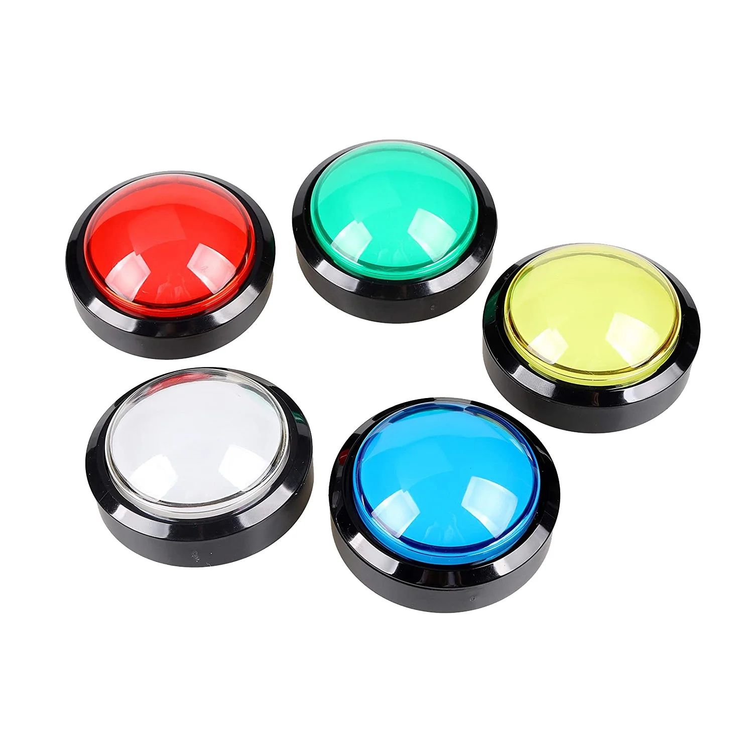 5X Аркадных кнопок 60-мм купольная 2,36-дюймовая светодиодная кнопка с переключателем для консоли игрового автомата