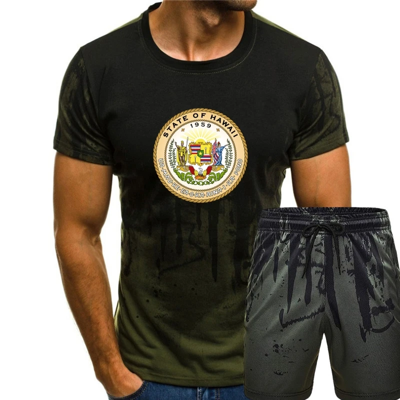 Футболка Hawaii State Seal в винтажном стиле, мягкая ретро гавайская рубашка унисекс, мужская приталенная и женская футболка, мужская футболка