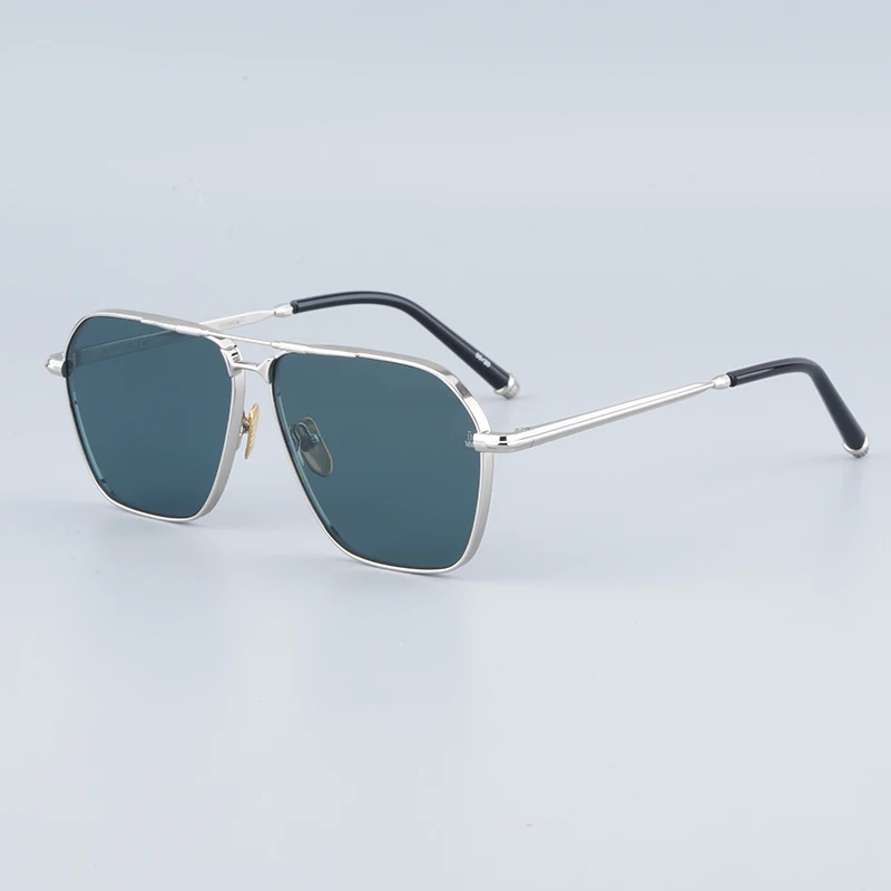 Солнцезащитные очки в стиле пилота STELLAR Polygon Для женщин, модные очки с двойным мостом из сплава, Градиентные линзы, Солнцезащитные очки для мужчин, Большая оправа