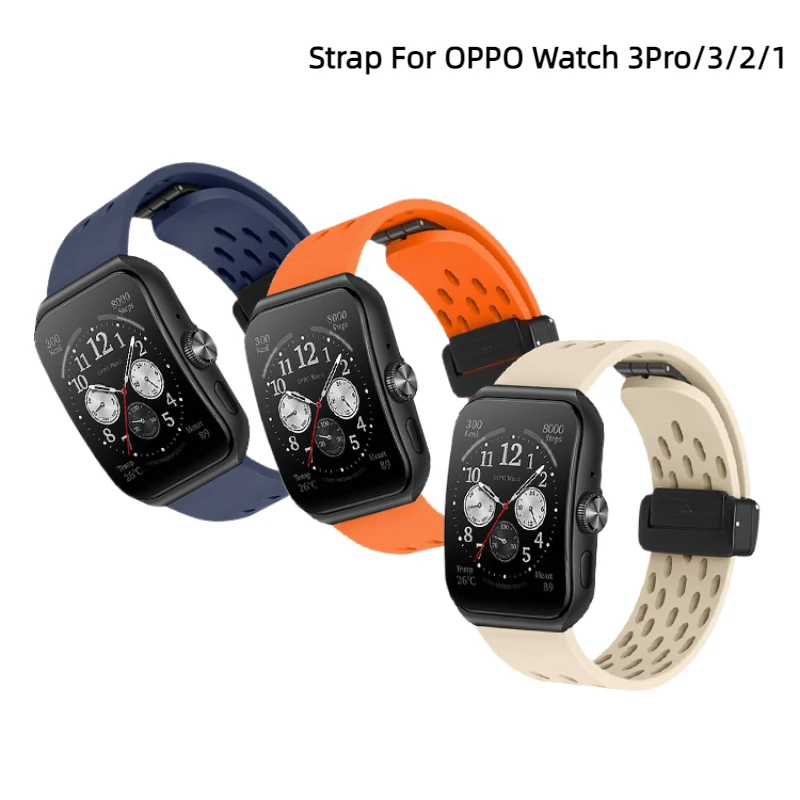 Силиконовый Ремешок Для Oppo Watch 3/2 Сменный Магнитный Ремешок Для Часов Oppo 3 pro Correa Sport Strap Смарт-часы Браслет