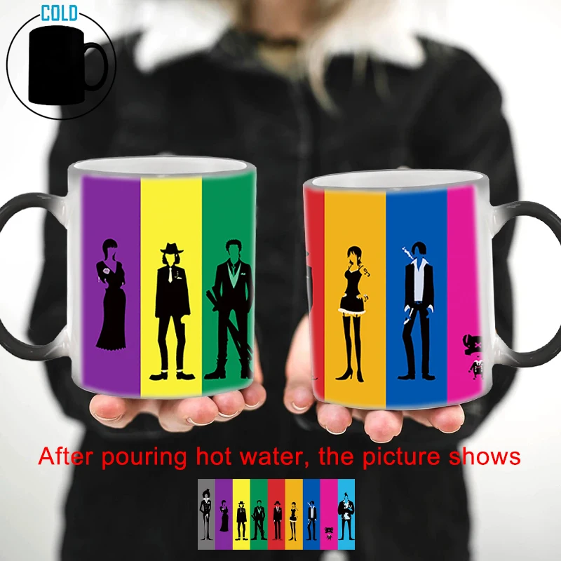 Креативная красочная задняя волшебная кружка BSKT-024, кофейная кружка с изменением цвета, аниме-сублимационные стаканы, Чашки и кружки, персонализированные подарки
