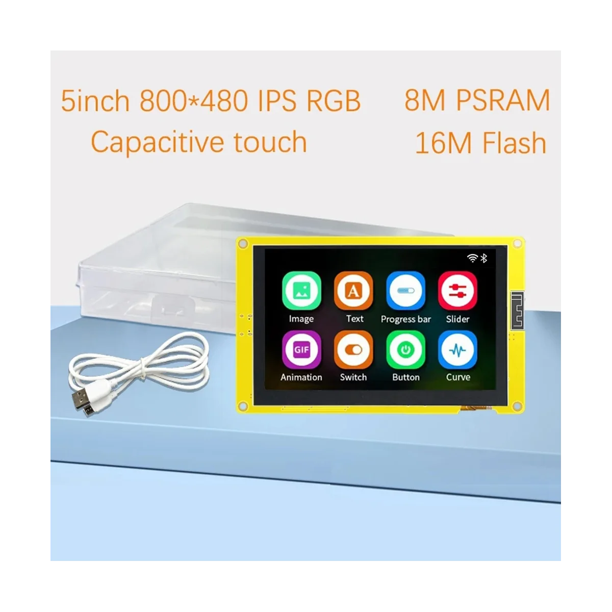 ESP32-S3 5-дюймовый IPS 800X480 RGB LCD TFT Дисплейный модуль HMI 8M PSRAM 16M Flash WIFI BT Smart Display MCU (С сенсорным управлением) 4
