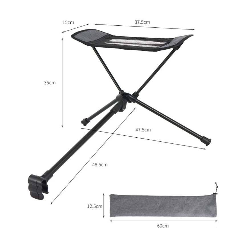 Высококачественный алюминиевый сплав Легкий Складной стул для рыбалки На открытом воздухе Кемпинг Досуг Пикник Пляжный стул Подставка для ног 5
