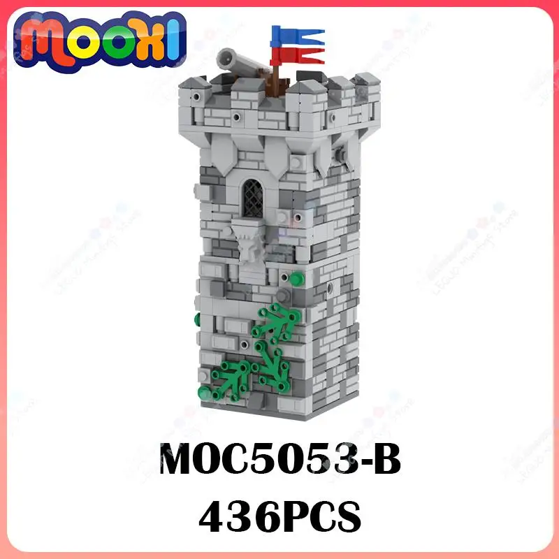 MOC5053-B Строительные блоки средневековой башни, модели военной крепости, высотные архитектурные конструкции, Игрушки для сборки своими руками, детские подарки