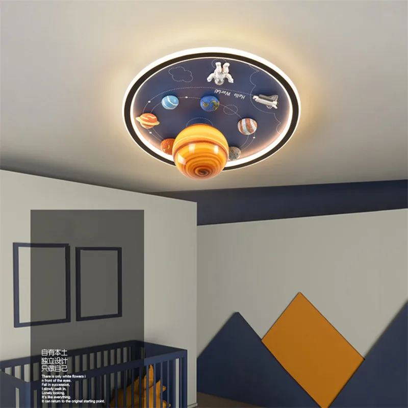 Потолочный светильник ULANI Children's Planet LED Creative Cartoon Light Для домашнего декора Детской комнаты Детского сада с дистанционным управлением 1