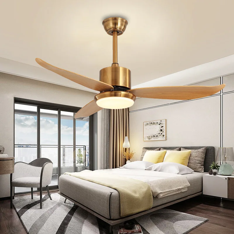 48-дюймовый Медный потолочный вентилятор, светильник для гостиной, спальни 0