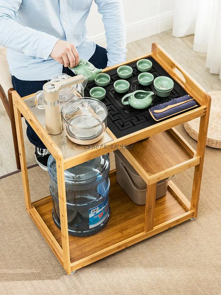 Мобильный чайный столик чайный столик домашняя маленькая тележка для чая гостиная балкон простой чайный столик кунг-фу мини современный журнал новый китайский стиль