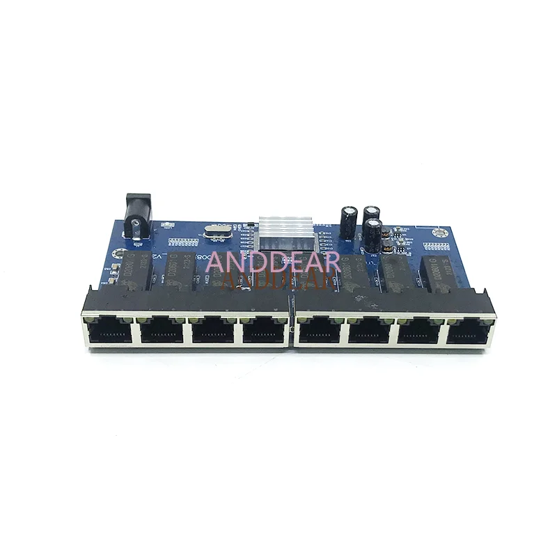 8-портовый Гигабитный коммутатор Настольный коммутатор RJ45 Ethernet 10/100/1000 Мбит / с Коммутатор-концентратор локальной сети 8 портов PCBA
