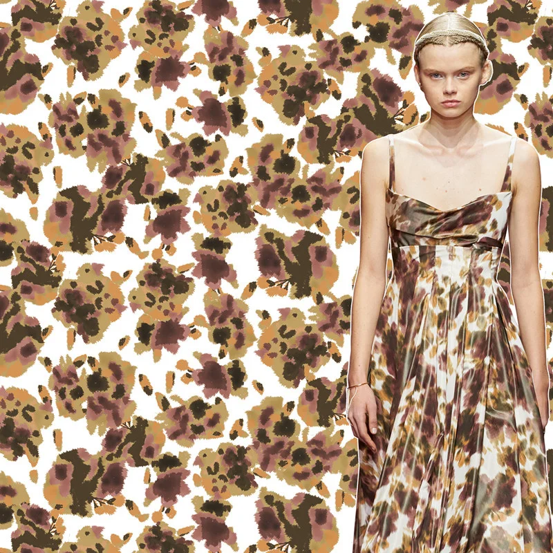 Ранней весной новая европейская дизайнерская тканевая одежда с цифровой печатью love flower clothing юбка ткань для платья