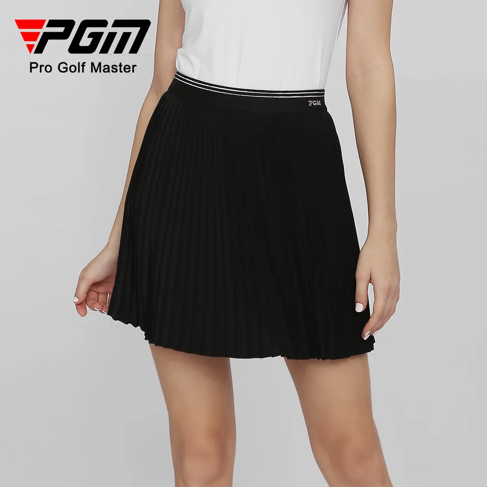 Женская юбка для гольфа PGM, Летняя быстросохнущая спортивная юбка с эластичным поясом, плиссированная юбка с яркими бриллиантами QZ088