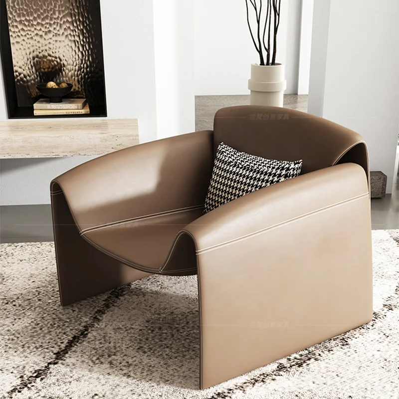 Стулья для гостиной, современный кожаный минималистичный стиль, характерные стулья, удобная мебель для дома в гостиной