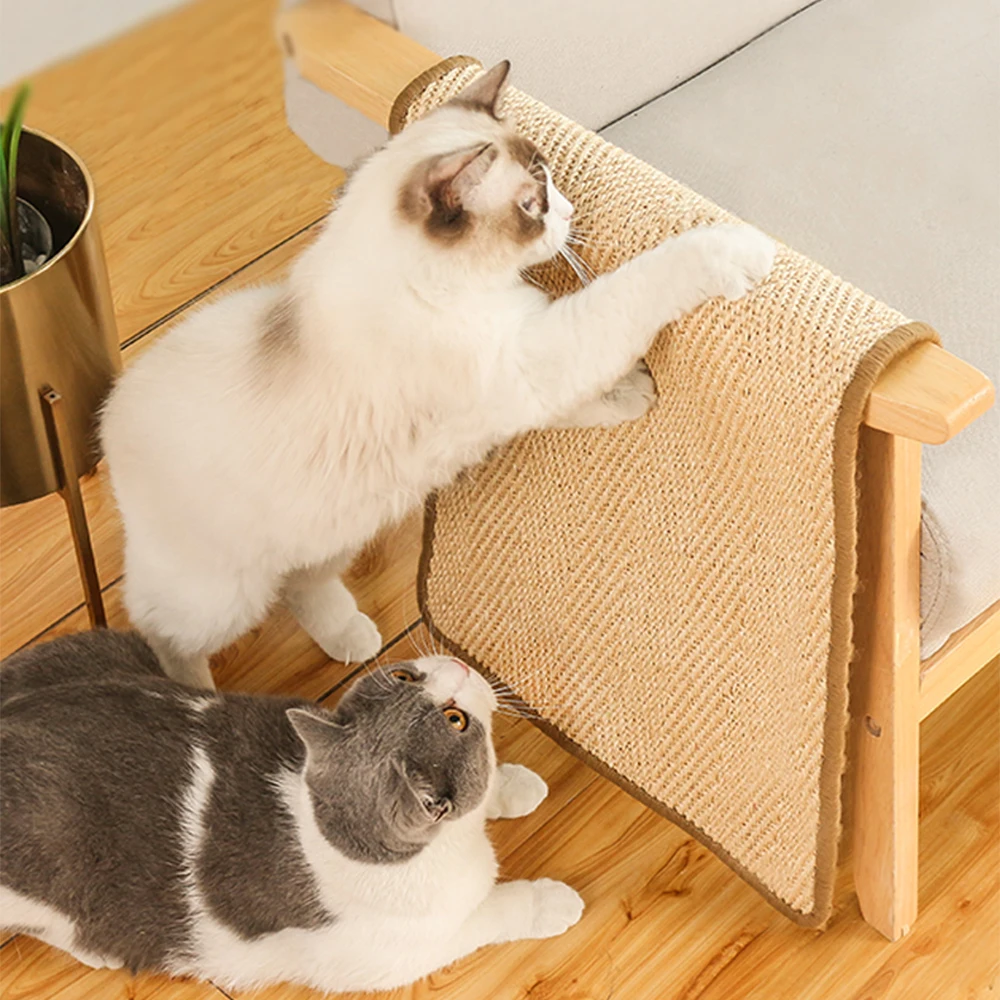 Коврик-скребок для кошек из натурального сизаля, доска для котенка, скребок для кошек, когтеточка для заточки ногтей, протектор для кошачьего дивана, доставка в произвольном цвете