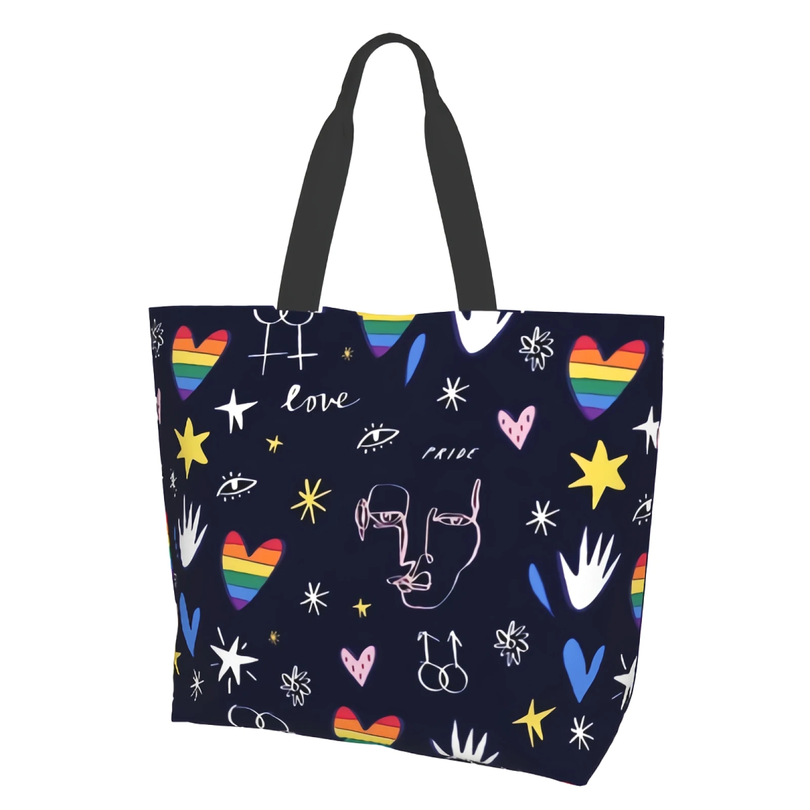 Дорожная сумка-тоут для пригородных поездок - Сумки-тоут в форме сердца гей-прайда для женщин, сумка для бассейна, пляжные сумки