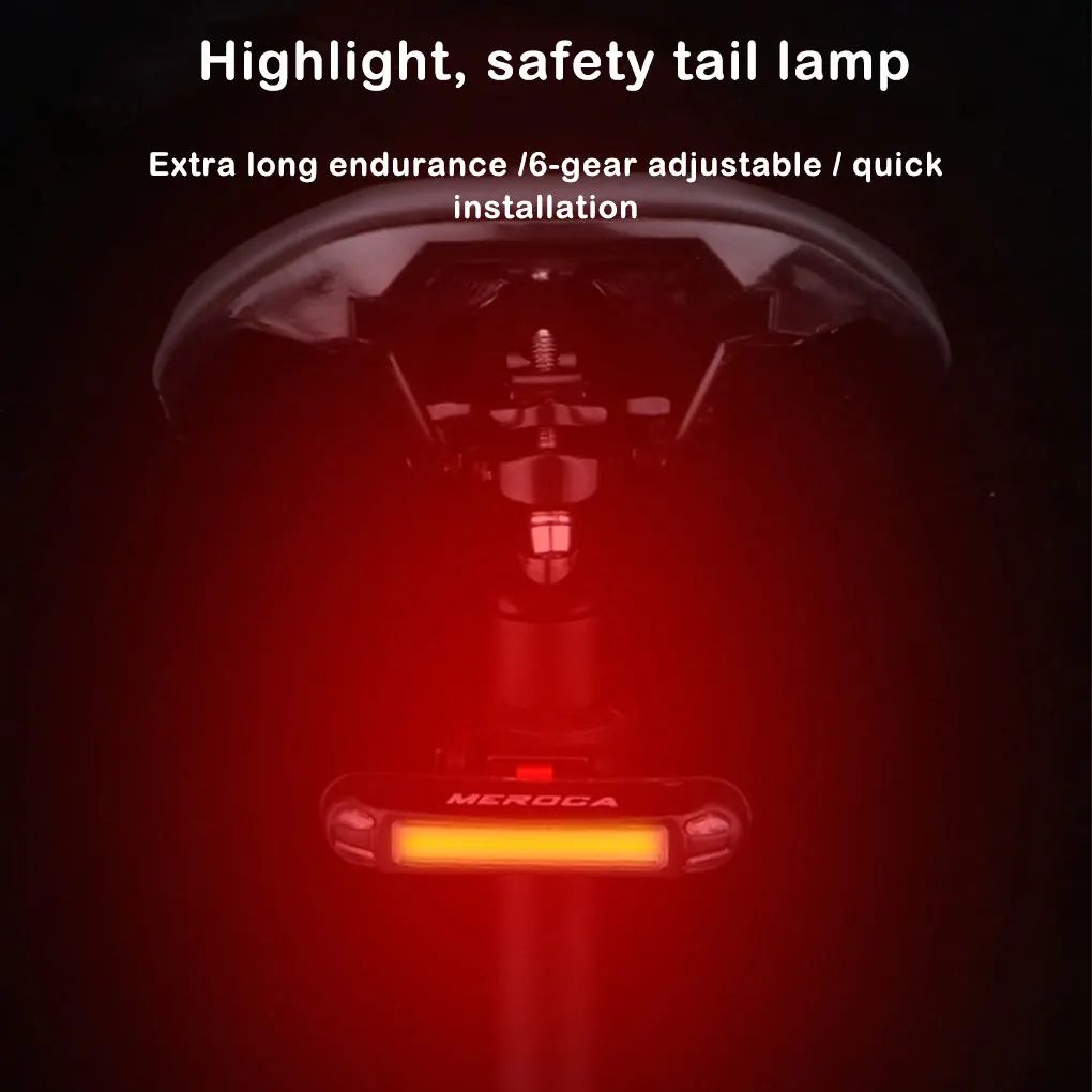 USB светодиодный задний фонарь для велосипеда, предупреждение о безопасности горного велосипеда, Водонепроницаемая задняя фара высокой видимости, 6 режимов езды на велосипеде