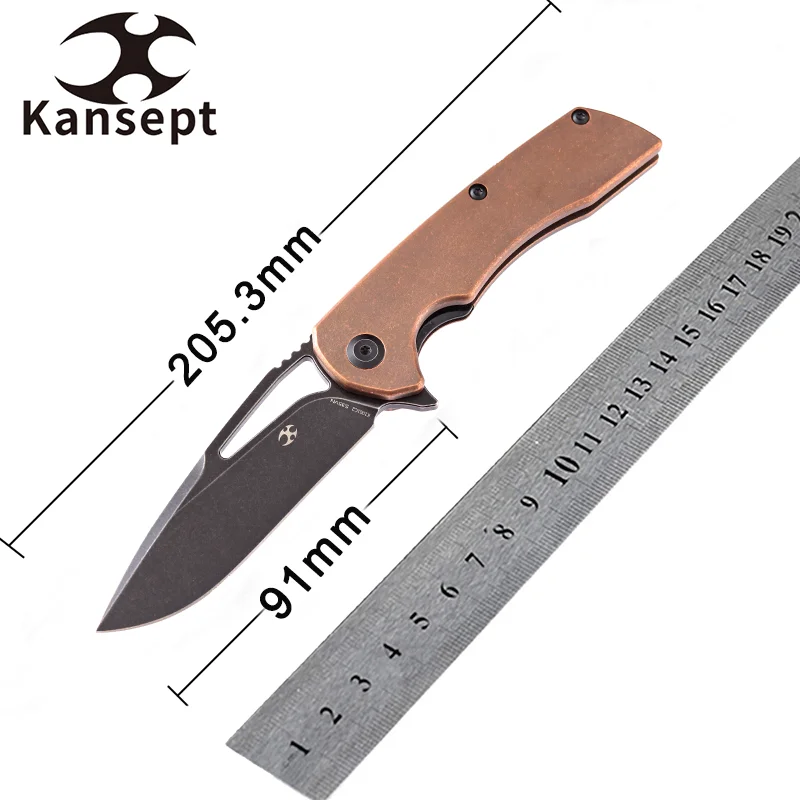 Складные Ножи Kansept Kryo K1001C2 CPM-S35VN с Лезвием из Анодированной меди Kim Ning Предназначены для Кемпинга Охоты EDC Carry