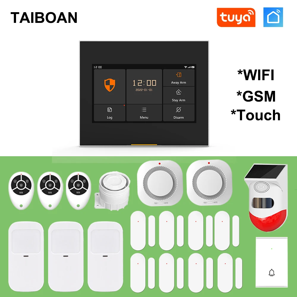 TAIBOAN Wireless WiFi GSM H501 Комплекты Сигнализации Tuya Smart App Control Сенсорная Панель Управления С 433 МГц Аксессуарами