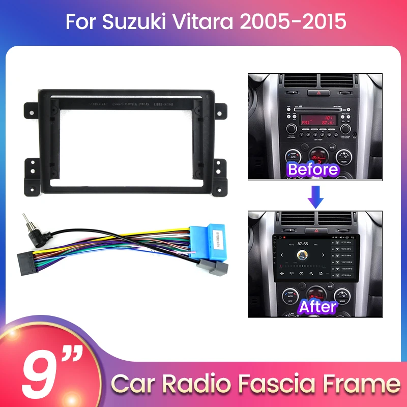 Панель радиоприемника 2 Din для Suzuki Vitara 2005 - 2018 Монтаж стереопанели Монтажный комплект приборной панели Рамка Адаптер Рамка Комплект кабеля