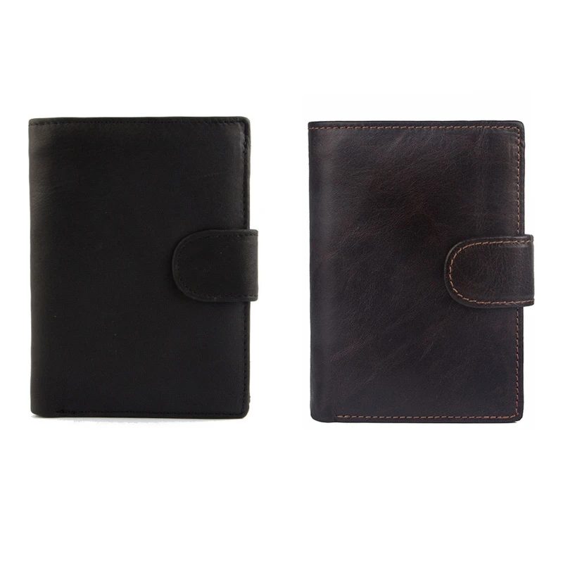 Мужской кожаный винтажный короткий кошелек, держатель для кредитных карт, кошелек для визитных карточек