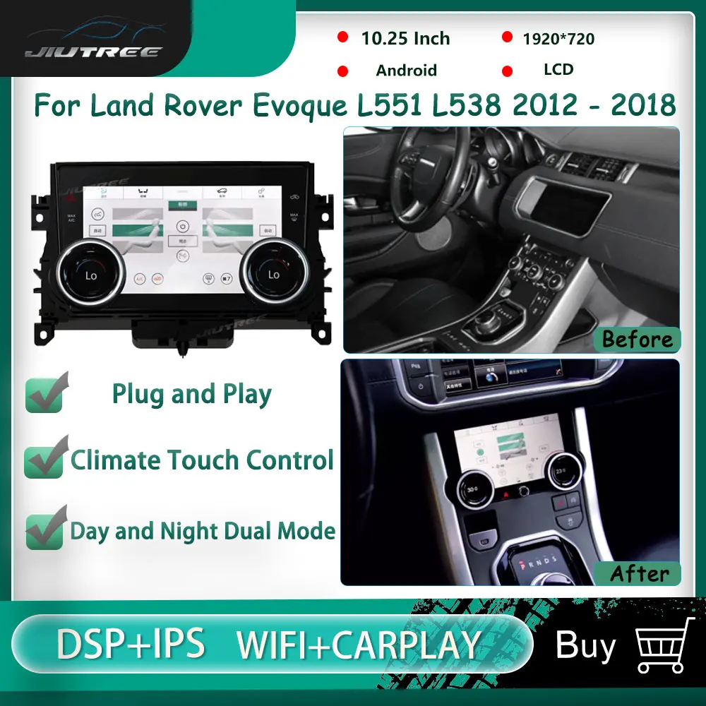 Панель Кондиционера 3D Сенсорный Экран Для Range Rover Evoque L551 L538 2012-2018 AC Климат-Контроль Android Оригинальные Автомобильные Функции