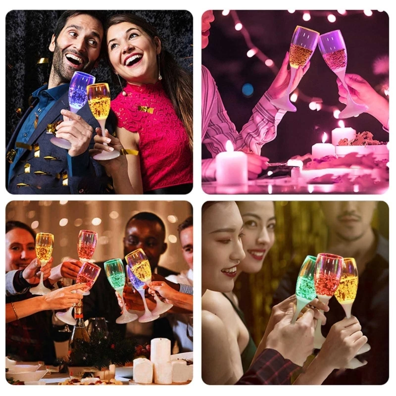 6 ШТ. светящихся бытовых стаканчиков для коктейлей, прозрачных бокалов для шампанского для ресторана