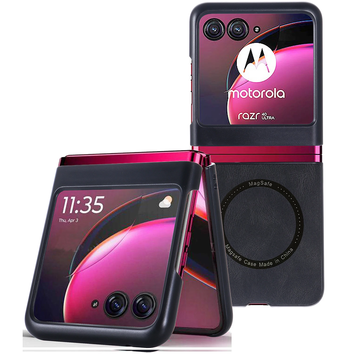 Роскошный чехол для телефона Magsafe с беспроводной зарядкой для Motorola Razr 40 Ultra Moto Razr 2023, ударопрочный кожаный чехол премиум-класса