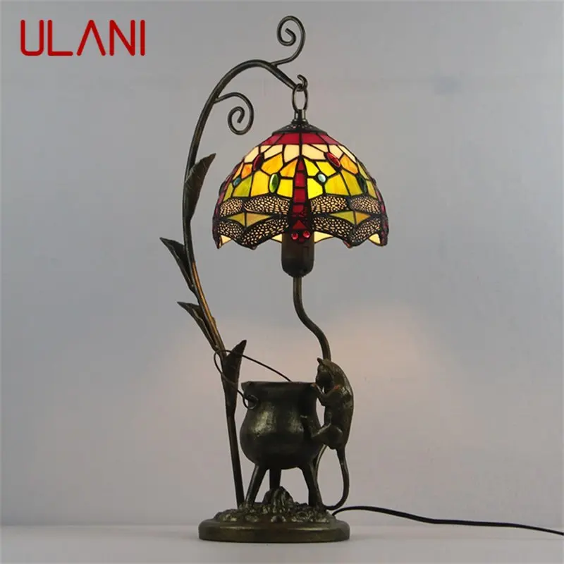 Стеклянная настольная лампа ULANI Tiffany LED, современный креативный дизайн, новинка, настольная лампа для декора дома, гостиной, прикроватной тумбочки в отеле
