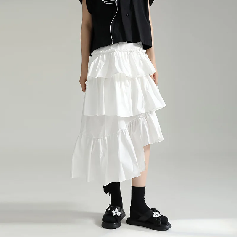 Многослойная юбка для торта SuperAen с высокой талией, летняя новинка 2023, женская длинная юбка трапециевидной формы с эластичной резинкой на талии 3