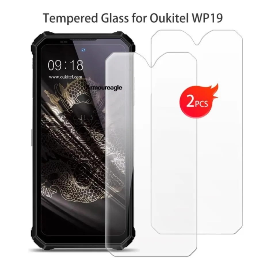 2шт защитное стекло из закаленного стекла для oukitelwp19 wp 19 защитная пленка для экрана для oukitel wp19 6,78-дюймовая защитная стеклянная пленка