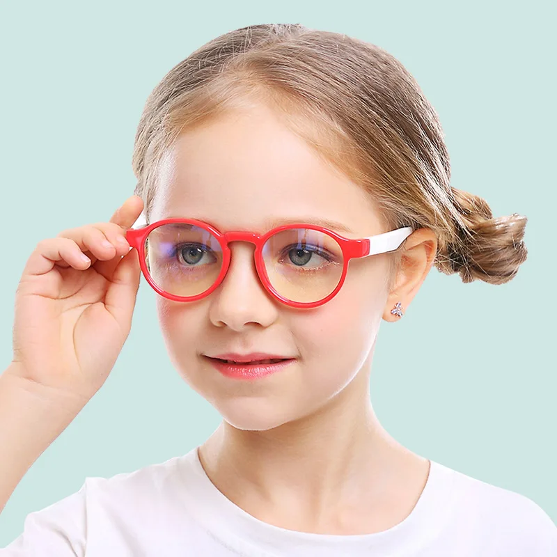 Круглые очки, блокирующие луч синего света, Детские Плоские очки с защитой от синего света, оправа для компьютерных игр для девочек и мальчиков UV400 для подарков