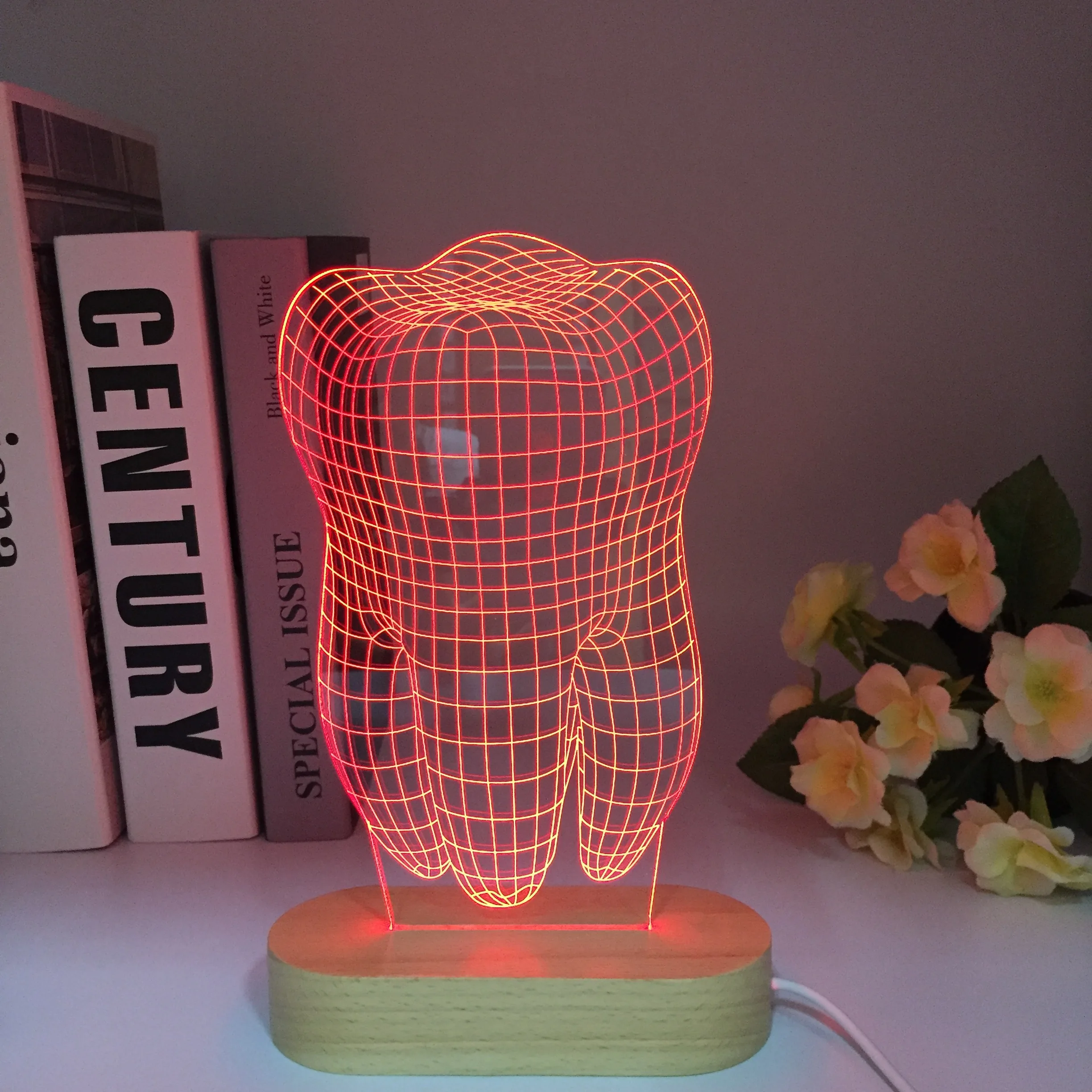 Зубная Деревянная 3D Светодиодная лампа, Креативный подарок для стоматологов, Красочный 3D Градиентный свет для зубов, Художественное оформление стоматологической клиники, Ночные стоматологические шоу Artware