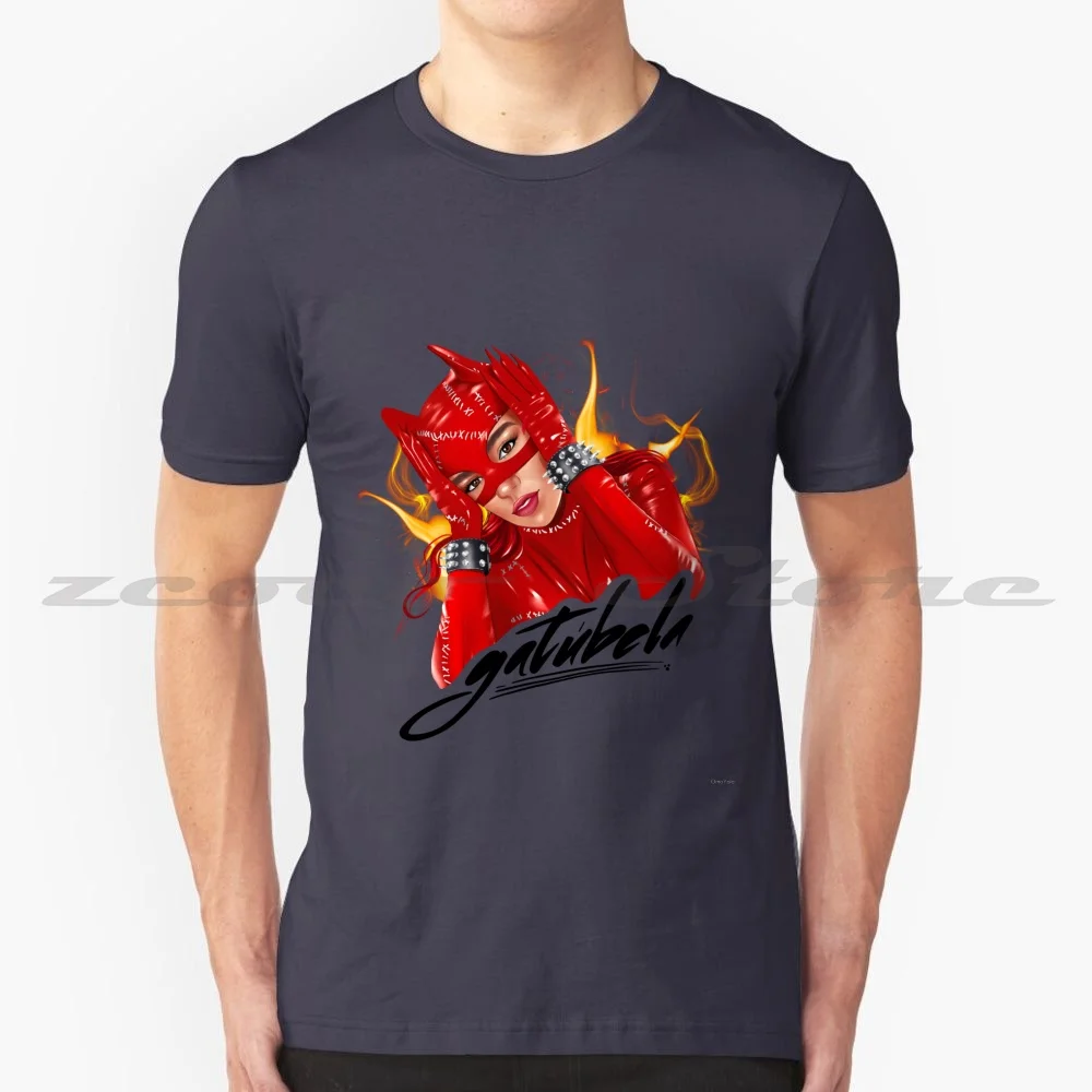 Кароль Гатубела В красной латексной футболке из 100% хлопка, Удобный высококачественный Реггетон Karol G Tusa Karol G Bichota Karol G Fan 0