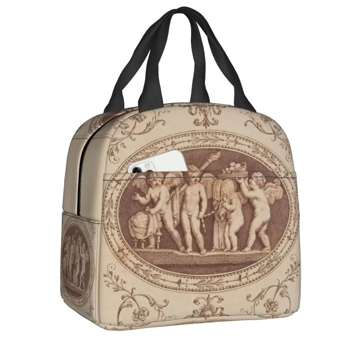 The Marriage Of Psyche And Cupid Термоизолированная сумка для ланча Renaissance Angel Портативная сумка для ланча для школьной еды Bento Box