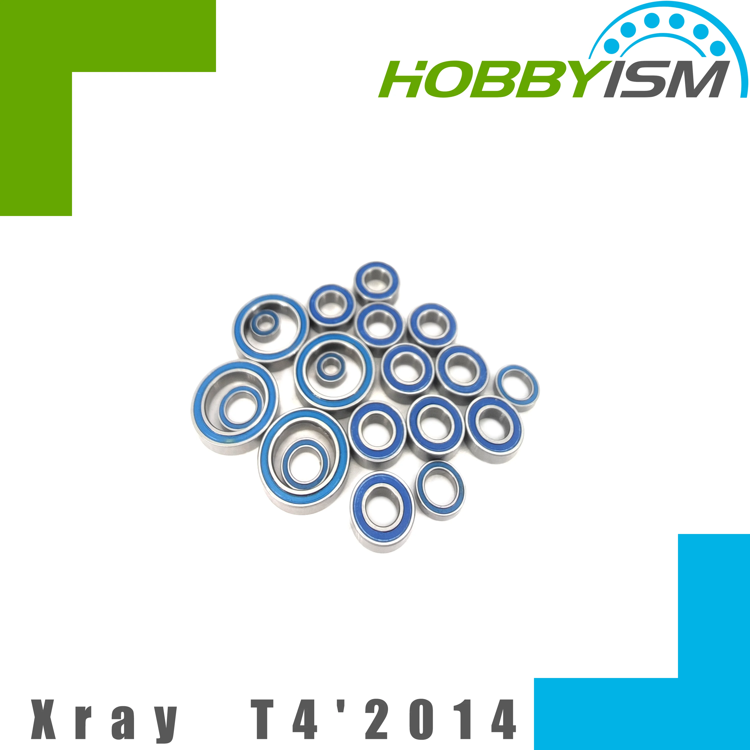 Комплект резиновых подшипников Xray T4'14 синего цвета ABEC-3 HOBBYISM 0