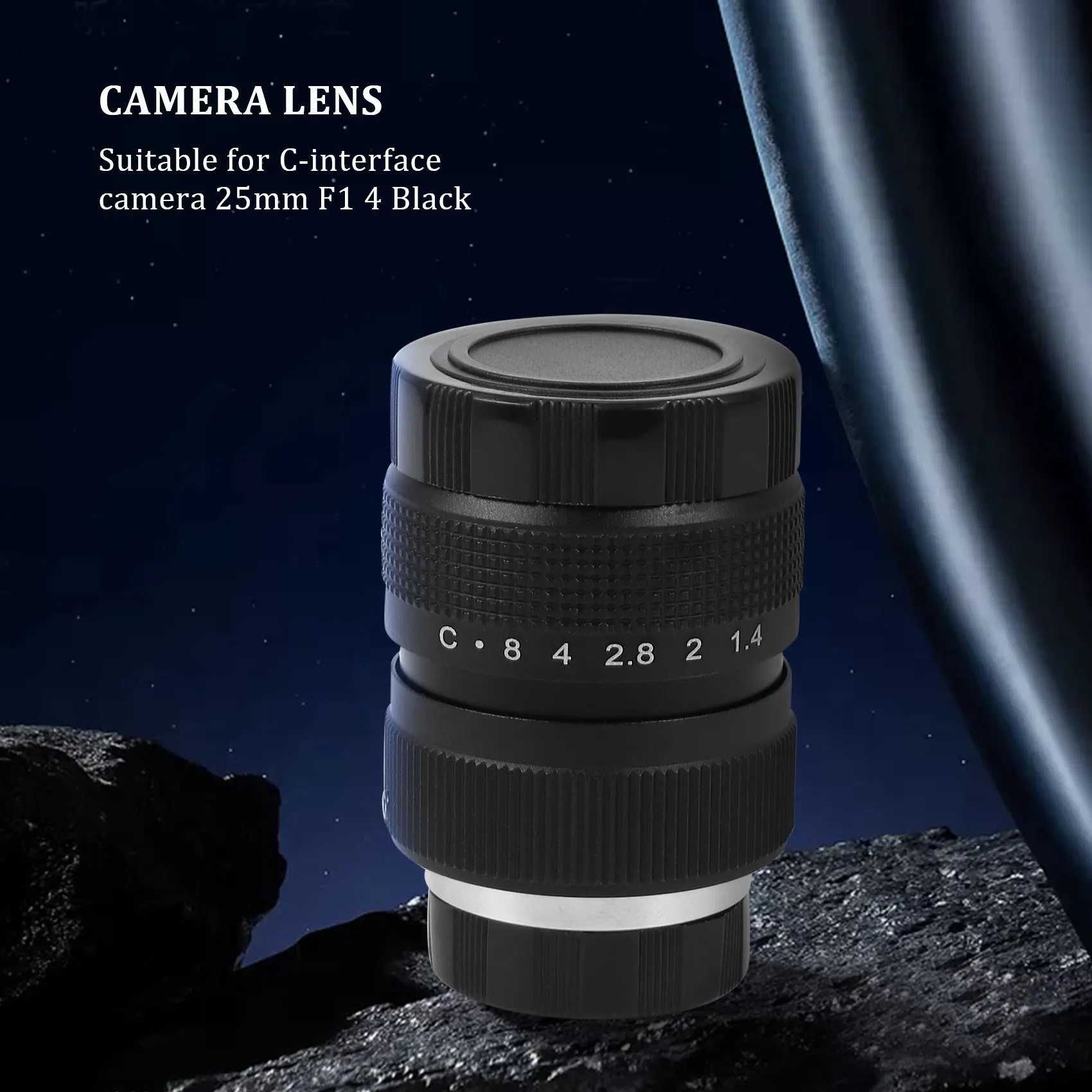 Телевизионный объектив/объектив видеонаблюдения для камеры C креплением C 25 мм F1.4 черного цвета