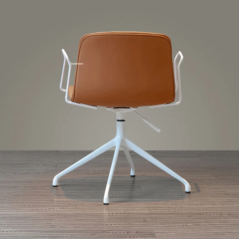 Компьютерный стул со спинкой из скандинавской кожи для спальни, современная простая мебель для дома, офисные стулья, дизайнерское кресло для отдыха, туалетный столик D 0