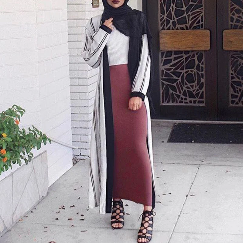 Женщины Ислам Плюс Размер Faldas Mujer Moda Abaya Мусульманские Длинные юбки Женская облегающая юбка Макси с высокой талией Jupe Longue Femme Одежда
