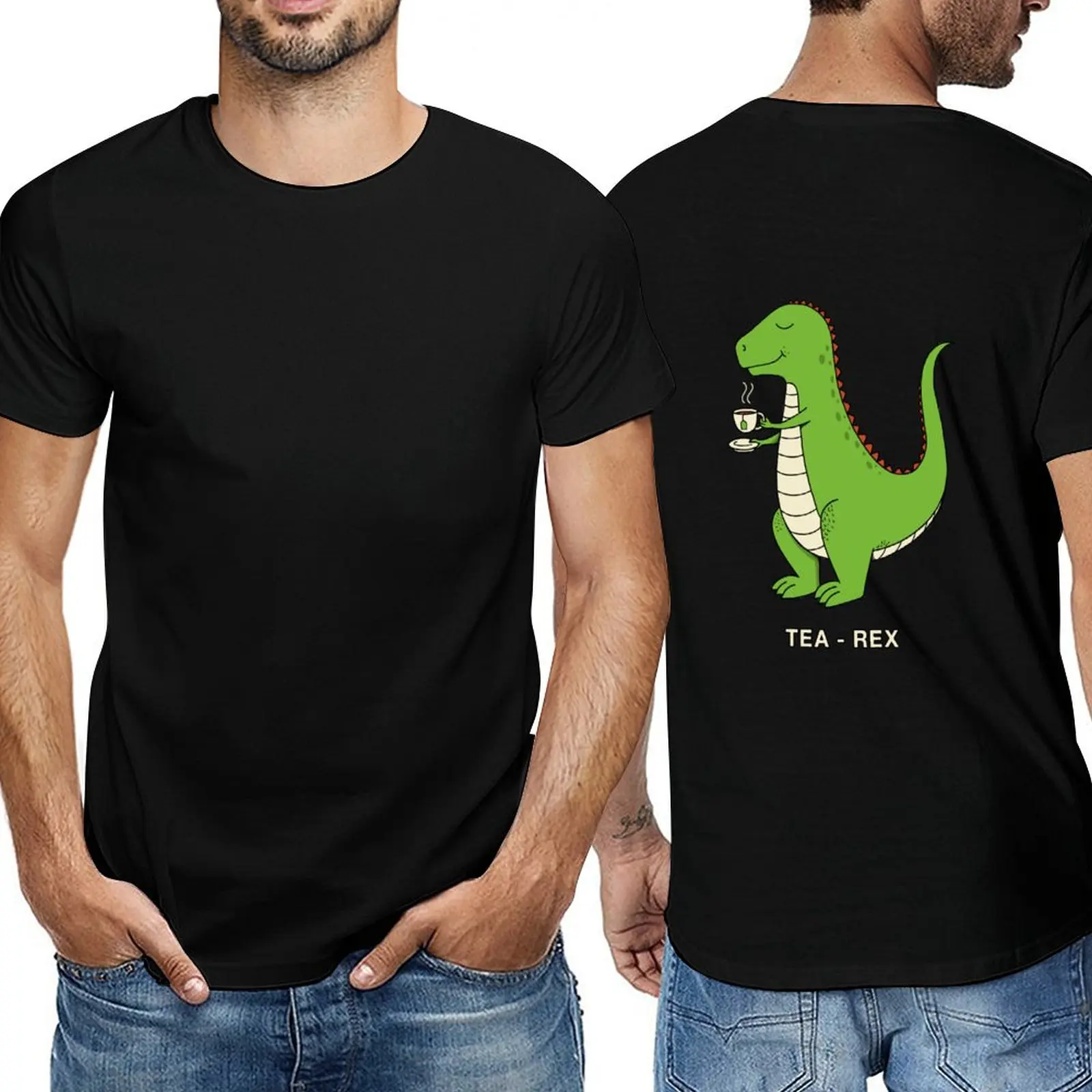 Новая футболка Tea Rex, милая одежда, футболки больших размеров, мужские высокие футболки 1
