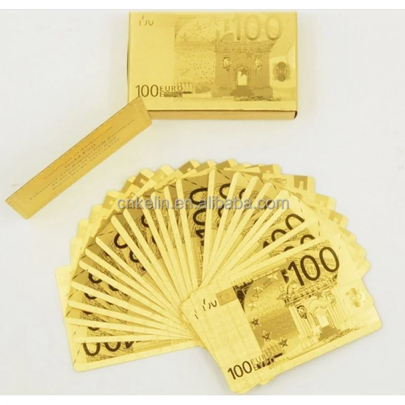Рекламный подарок, 24 золотые игральные карты, коллекционные карты стоимостью 500 евро 5