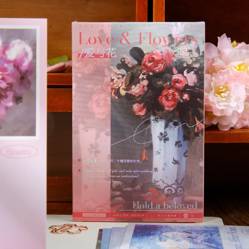 30 шт./компл. Открытки серии Love and Flower, сделанные своими руками из свежих цветов, поздравительные открытки, подарок на фестиваль-исповедь