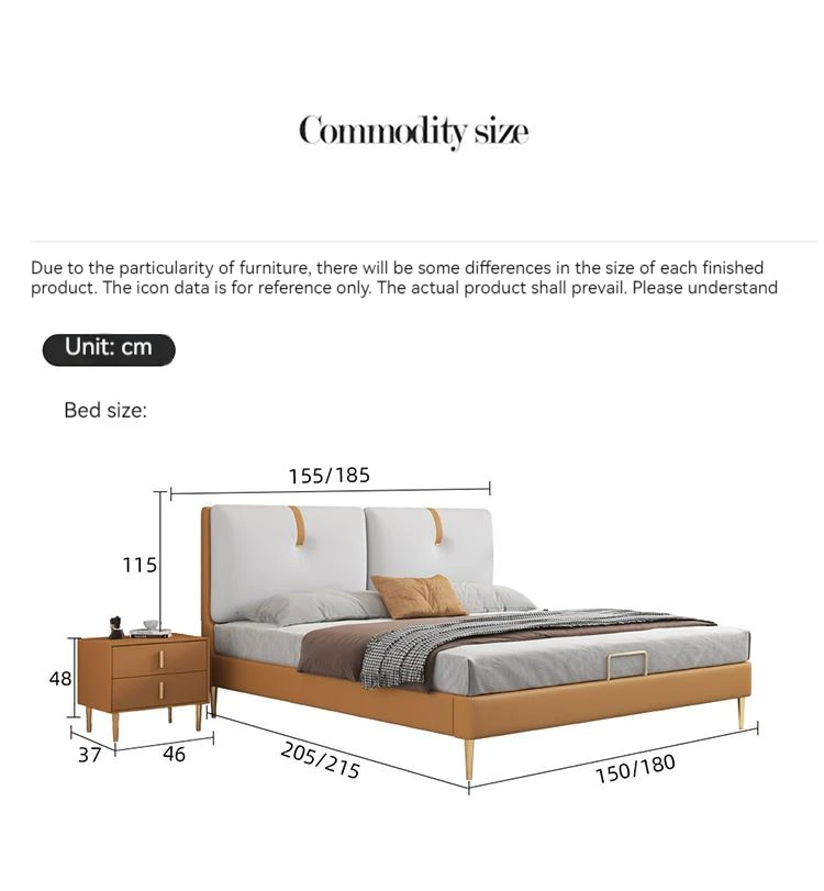 Фабрика мебели для спальни Прямая продажа Роскошная Двуспальная кровать King Size из микрофибры 5