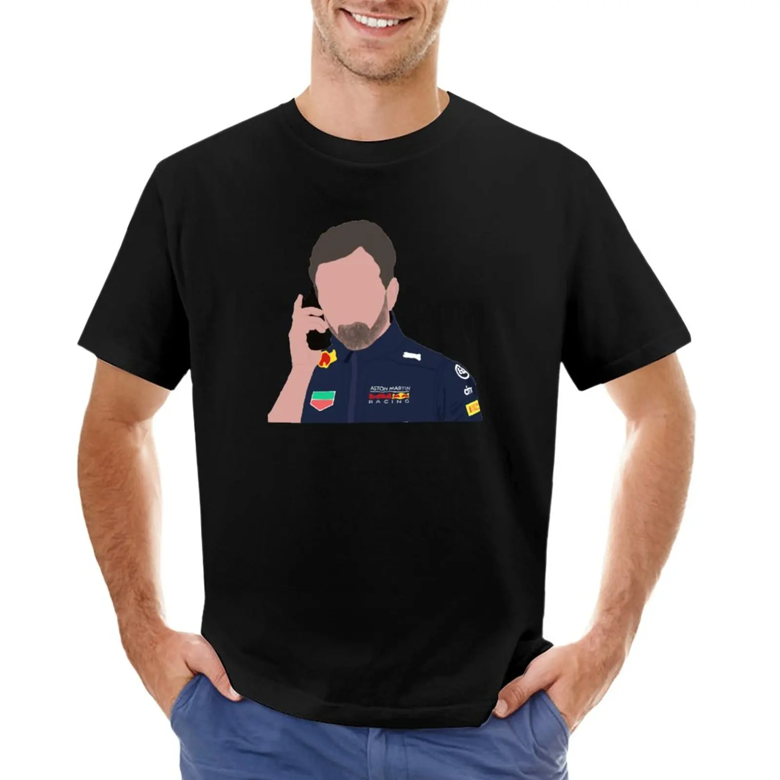 Футболка Christian Horner, милая одежда, черные футболки, короткая футболка, облегающие футболки для мужчин